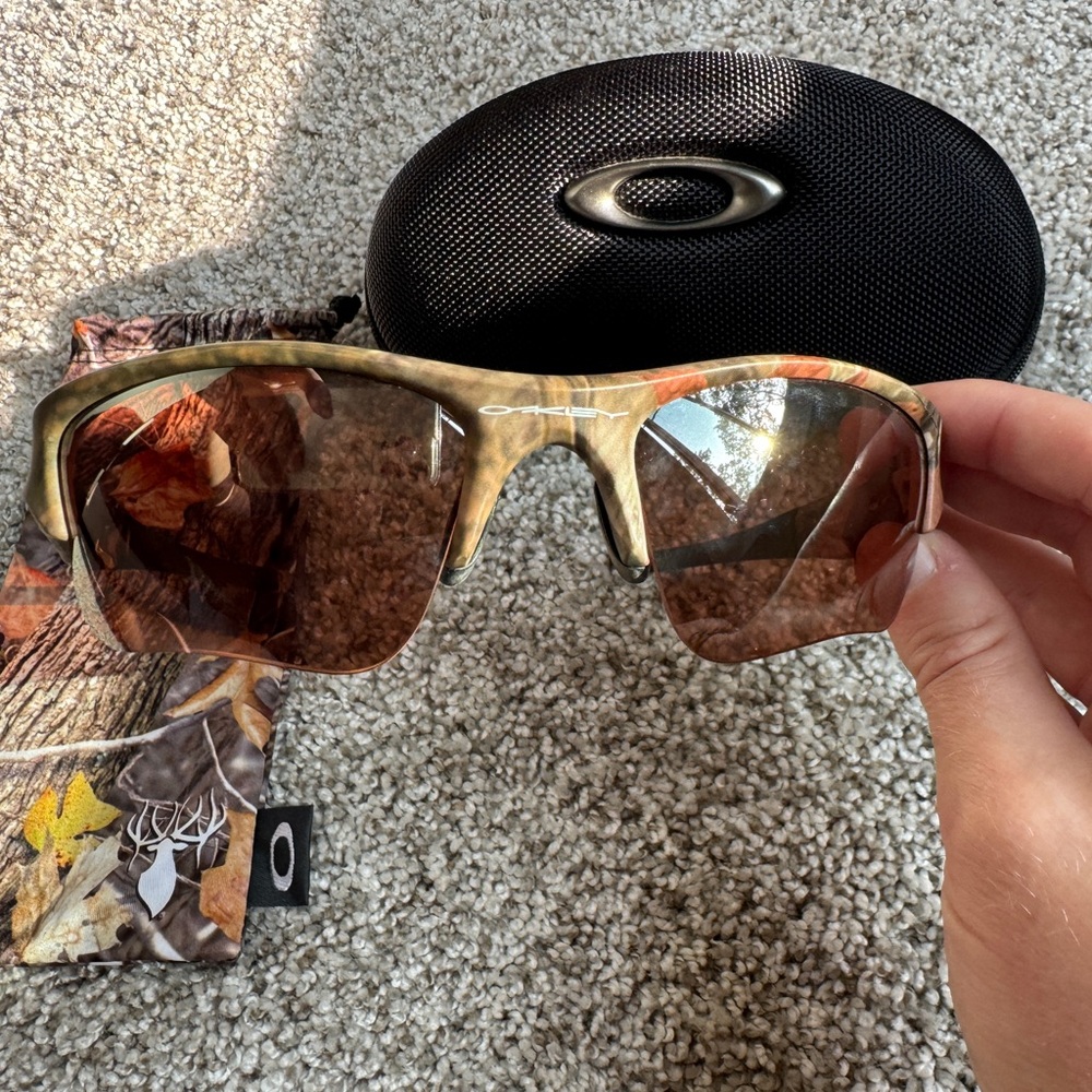 RARE OAKLEY FLAK JACKET 1.0 SUNGLASSES King's Camo VR28 Black Iridium XLJ Lenses